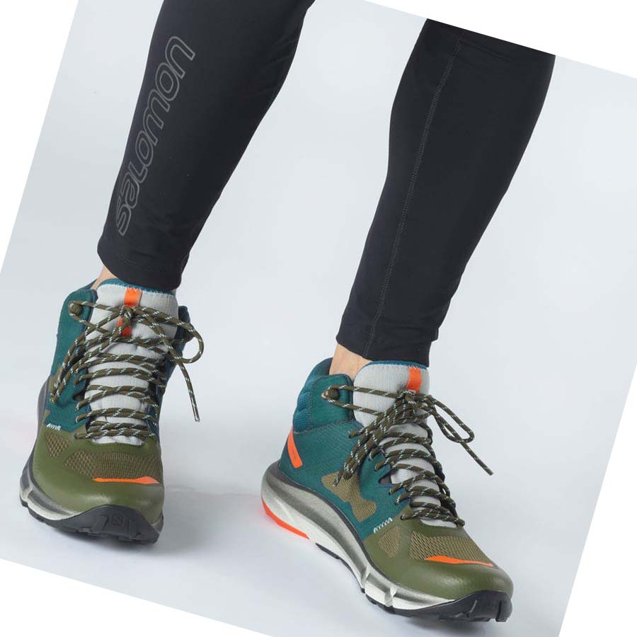 Salomon PREDICT HIKE MID GORE-TEX Túracipő Férfi Mélyzöld Olivazöld | HU 2080VRW